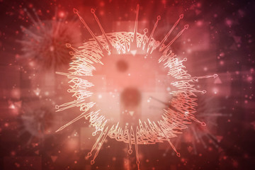 3d rendering Virus bacteria cells background