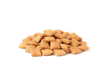 Dried breakfast pads isolated on white background.