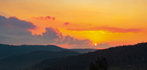 Sunset Over the Mountains of Jerusalem