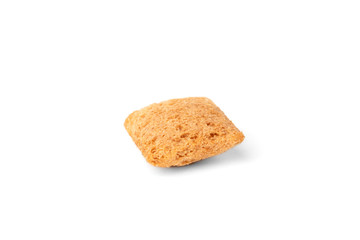 Dried breakfast pads isolated on white background.