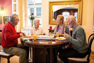 Elder people having a dinner