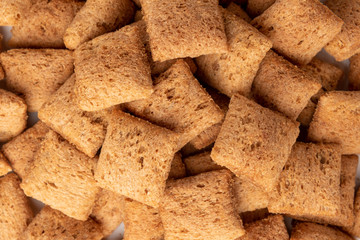 Dried breakfast pads isolated on white background.