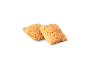 Dried breakfast pads isolated on white background.
