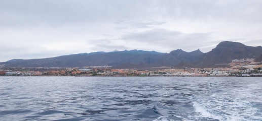 view from sea to tenerife canarias