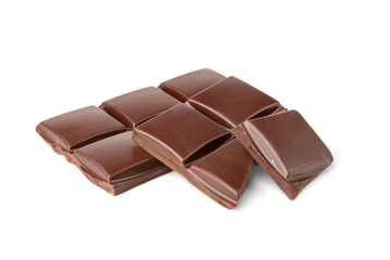 Chocolate bar isolated on white background.