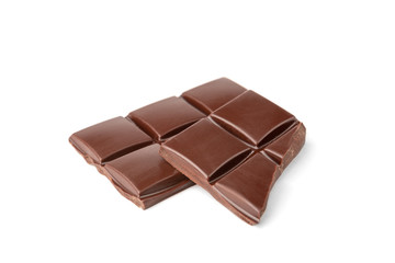 Chocolate bar isolated on white background.