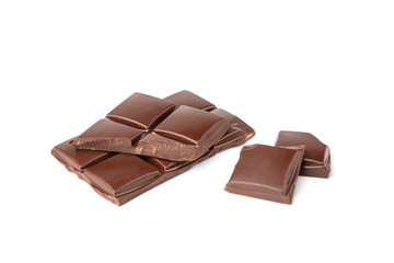 Chocolate bar isolated on white background.