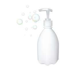 Plastic bottle with dispenser.