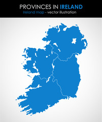 Ireland - highly detailed map.All elements are separated in editable layers. Vector illustration.