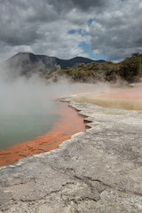 Rotorua New Zealand. Volcanic park. Wai o tapu. Thermal park 