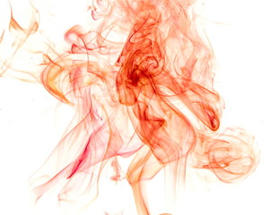 Red smoke on white background