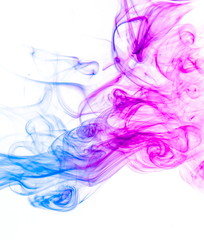 Obraz premium Colored smoke on white background
