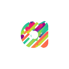 Colorful character from a typeset, vector illustration