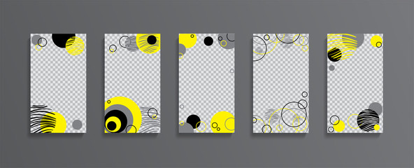 Set of stories templates, backgrounds. Modern fashion cover design for social media, flyers