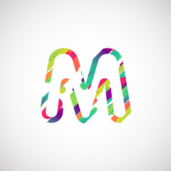 Colorful character from a typeset, vector illustration