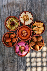 A selection of arabic small dishes