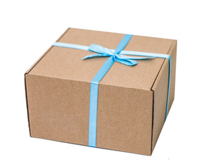 open cardboard box isolated on white background