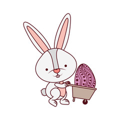 bunny with wheelbarrow and easter eggs icon