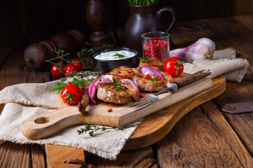 Tasty Lamb chops with mint and rosemary