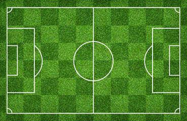 Football field or soccer field for background. Green lawn court for create game.