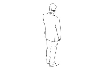 sketch standing men vector