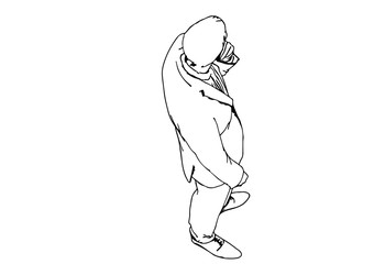 sketch standing men vector