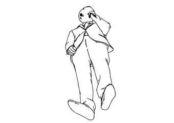 sketch standing men vector