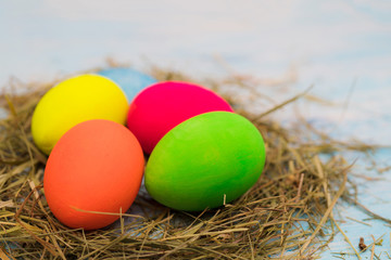 Fototapeta premium Multi-colored Easter eggs.