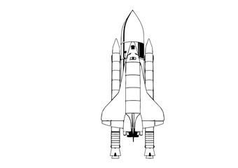 sketch of spacecraft vector