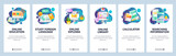 Web site onboarding screens. Online education. Digital internet tutorials and courses. Menu vector banner template for website and mobile app development. Modern design flat illustration.