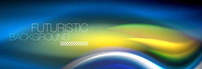 Fluid colors mixing glowing neon wave background, holographic texture