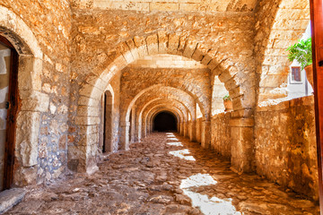 Arches of long niche. Arkadi monastery - Crete