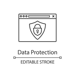 Data protection linear icon