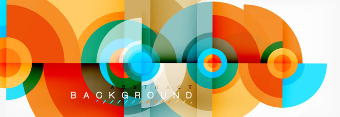 Round circles and triangles abstract background