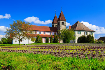 Fototapeta na wymiar Kirche Peter und Paul in Unterzell auf der Insel Reichenau im Bodensee