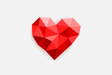 Abstract red heart symbol for Valentine's Day. Heart shape for decorative card, website, template design, postcard, special offer sale, advertising, mobile application. Vector.