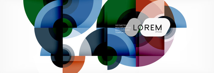 Obraz premium Circle abstract background with triangular shapes for modern design, cover, template, brochure, flyer.