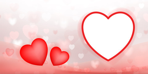 Abstract red heart background for Valentine's day and wedding card with sweet and romantic moment. Vector illustration.