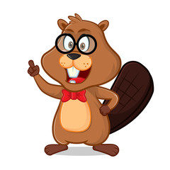 Beaver as nerd geek