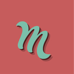 Obraz premium Retro character from a fontset, vector illustration