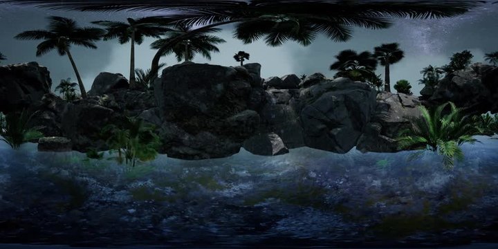 vr 360 camera hyperlapse star trails over sandstone canyon walls and trees. ready for use in virtual reality