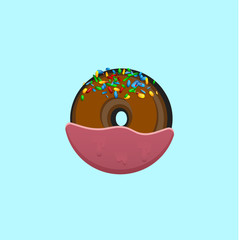 Sweet character from a fontset with, vector illustration