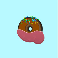 Sweet character from a fontset with, vector illustration