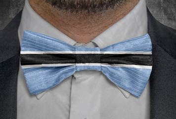 Botswana national flag on bowtie business man suit