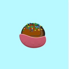 Sweet character from a fontset with, vector illustration