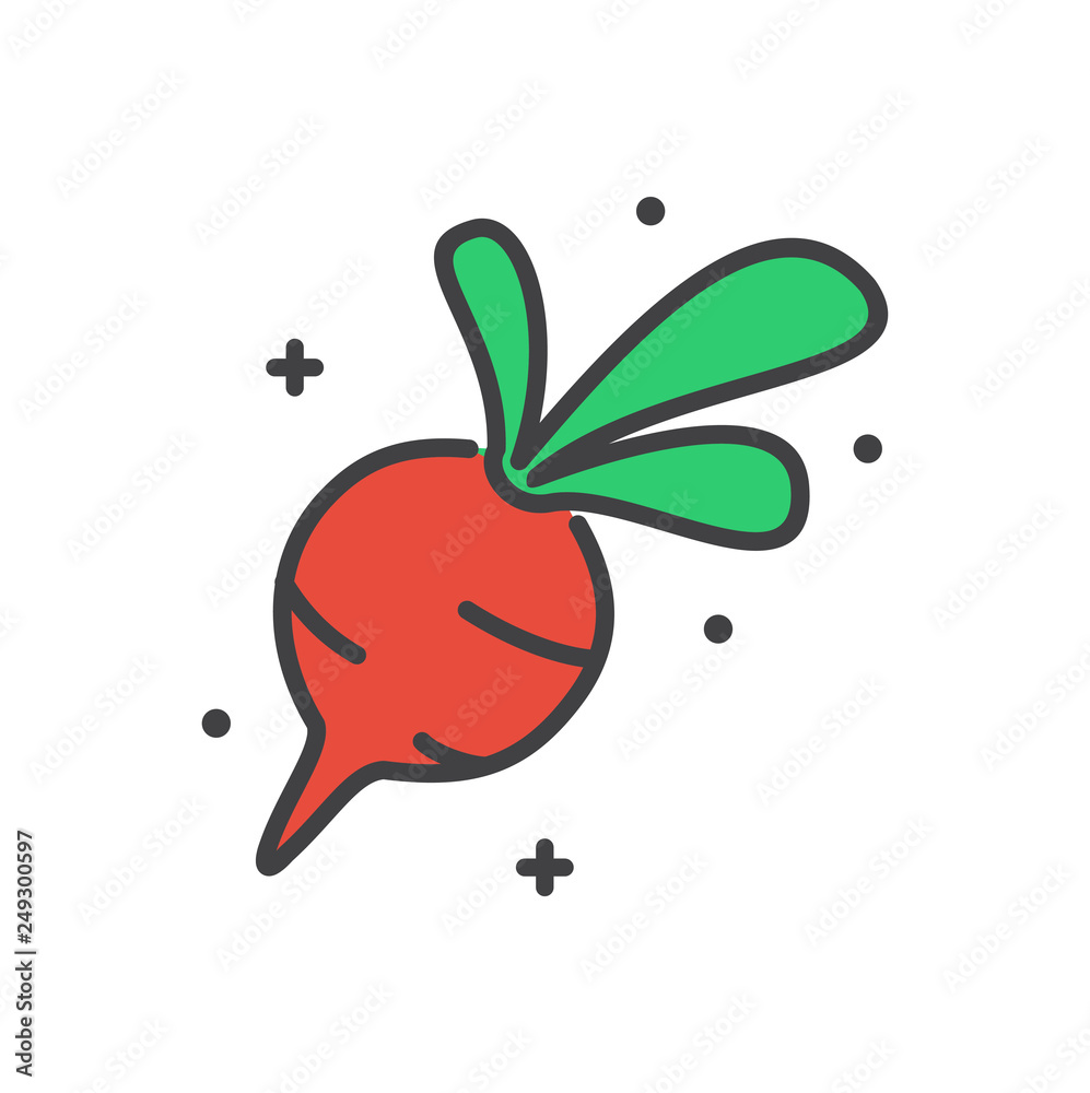Poster beet line icon on white background for graphic and web design, modern simple vector sign. internet c