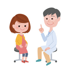 Fototapeta premium 妊婦さんとお医者さん