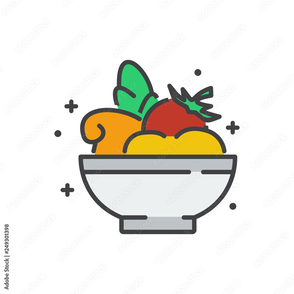 Poster vegetables line icon on white background for graphic and web design, modern simple vector sign. inte