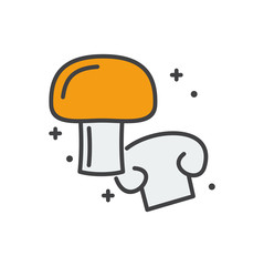 Mushroom line icon on white background for graphic and web design, Modern simple vector sign. Internet concept. Trendy symbol for website design web button or mobile app