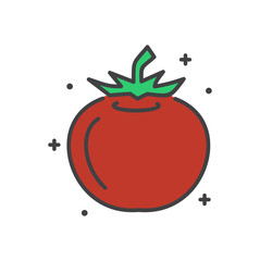 Tomato line icon on white background for graphic and web design, Modern simple vector sign. Internet concept. Trendy symbol for website design web button or mobile app